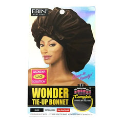 EBIN Wonder Wig Tie-Up Bonnet Black - Extra Jumbo