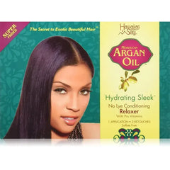 Hawaiian Silky Argan Oil Hydrating Sleek No Lye Conditioning Relaxer Kit Super