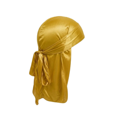 Jolie - Silk Durag Long Double Wide Straps - Yellow