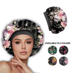 Jolie - Silk Bonnet Large Sleep Cap - Floral