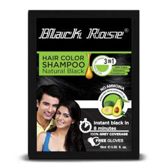 Black Rose Hair Color Shampoo Natural Black 15ml Sachet