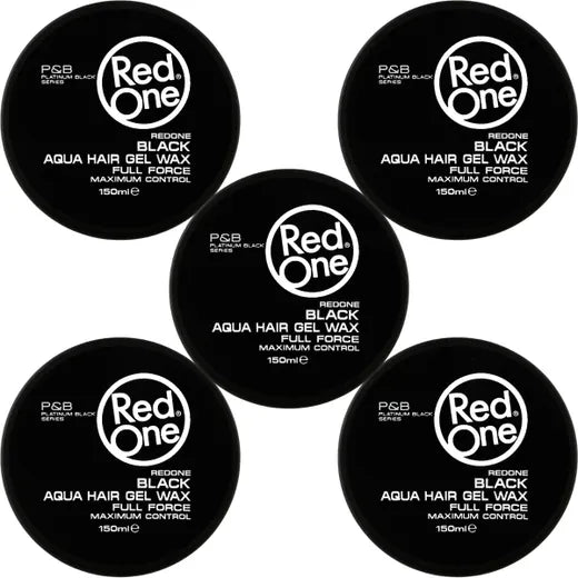 RedOne 5x Black Aqua Hair Gel Wax 150ml