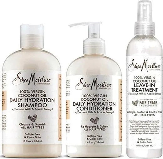 Shea Moisture 100% Virgin Coconut Oil Daily Hydration Shampoo Trio
