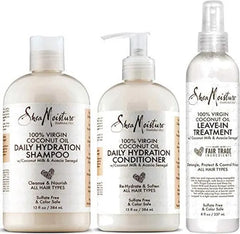 Shea Moisture 100% Virgin Coconut Oil Daily Hydration Shampoo Trio