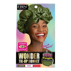 EBIN Wonder Wig Tie-Up Bonnet Olive Green - Regular
