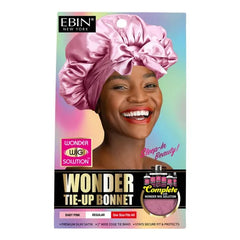 EBIN Wonder Wig Tie-Up Bonnet Baby Pink - Regular