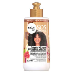 Salon Line S.O.S Cachos Hydration Keratin & Castor Oil Combing Cream 300ml