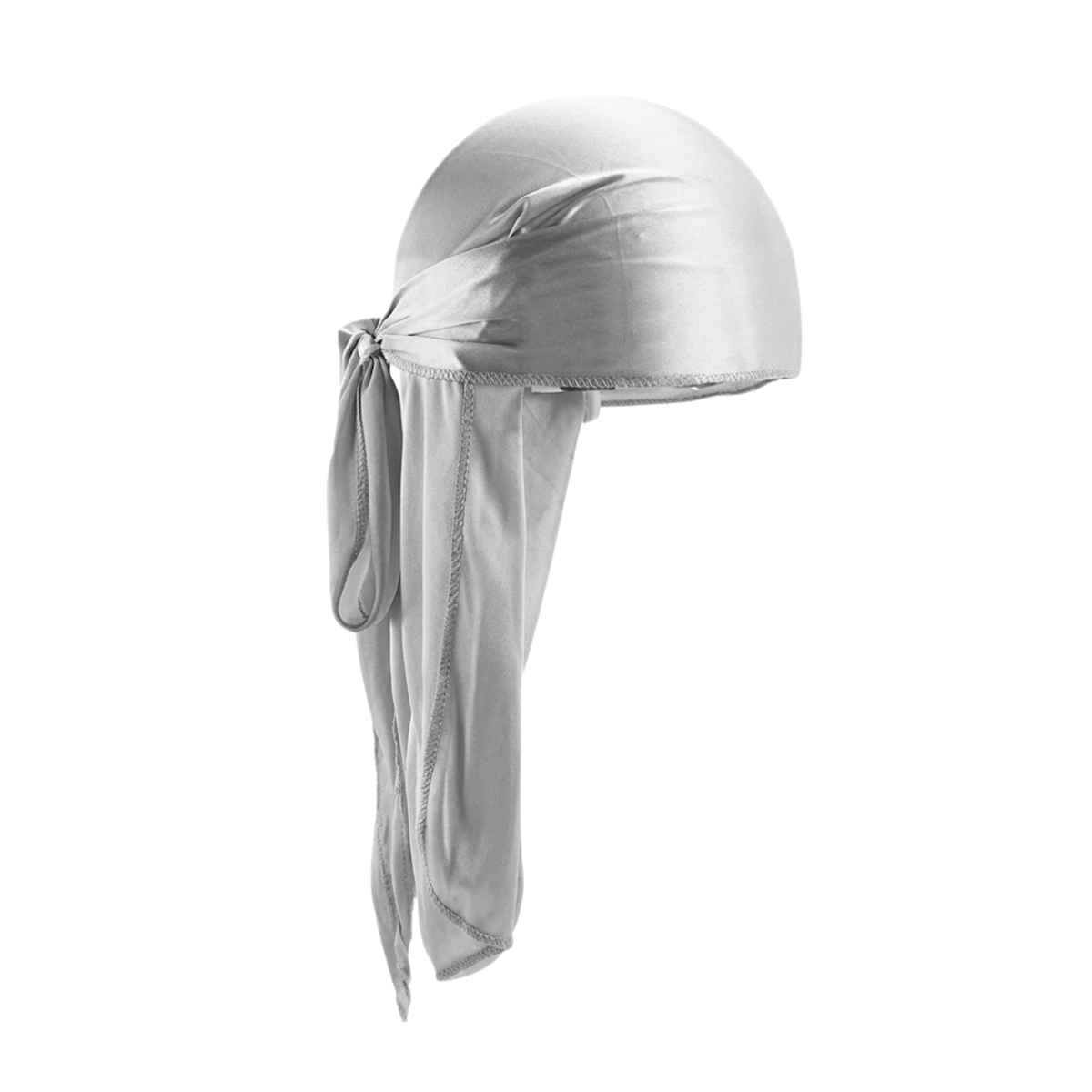 Jolie - Silk Durag Long Double Wide Straps - Grey