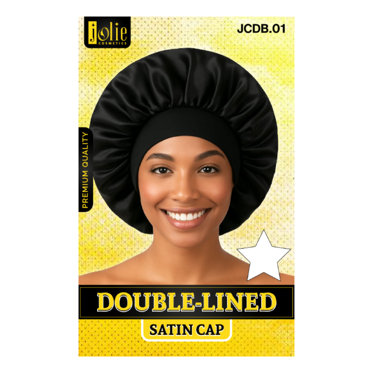Jolie - Double Lined Satin Cap - Black