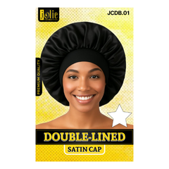 Jolie - Double Lined Satin Cap - Black