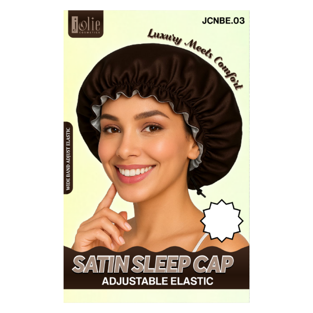 Jolie - Satin Sleep Cap - Brown