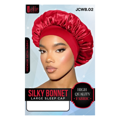 Jolie - Silk Bonnet Large Sleep Cap - Red
