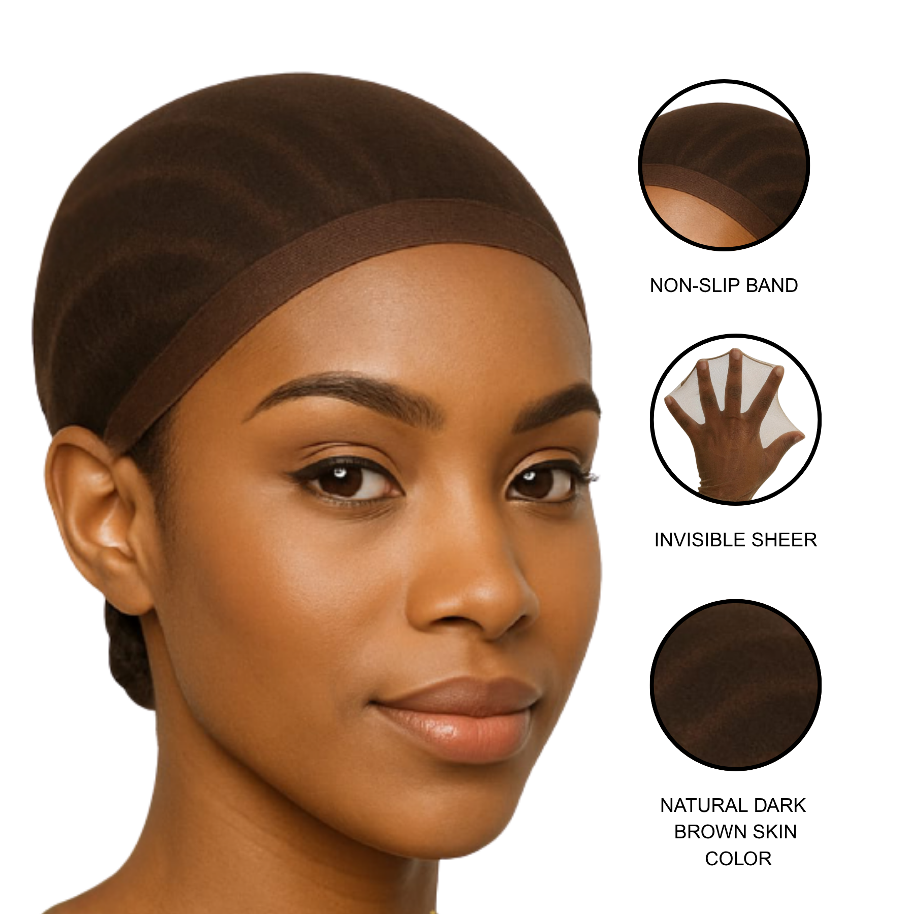 Jolie - Wig Caps Undetectable - Dark Brown