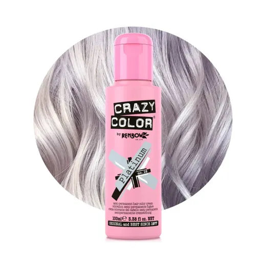Crazy Color Semi-Permanent Hair Color 028 Platinum 100ml