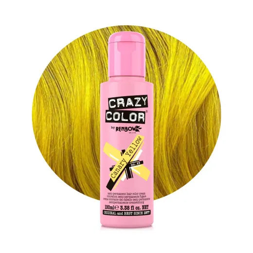 Crazy Color Semi-Permanent Hair Color 49 Canary Yellow 100ml