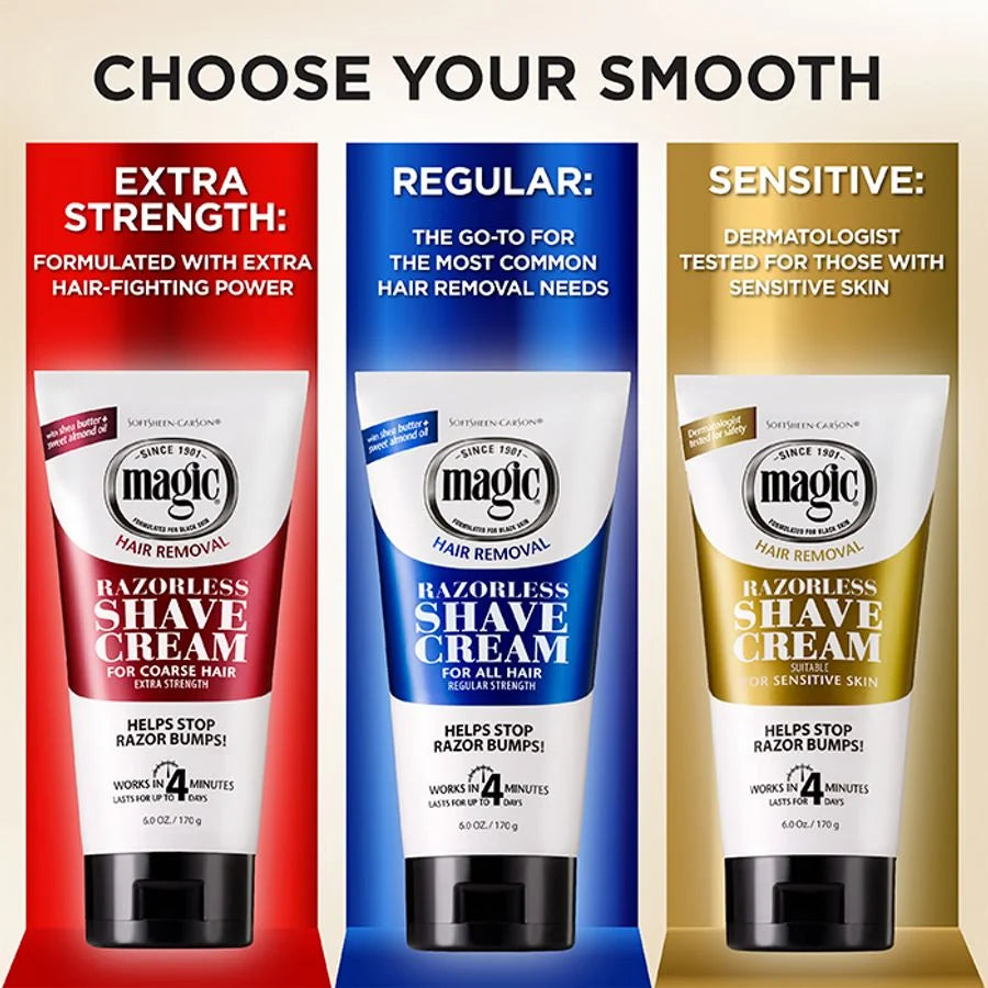 Razorless Shave Cream Extra Strength - Hair Removal Cream for Coarse Hair