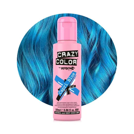 Crazy Color Semi-Permanent Hair Color 44 Capri Blue 100ml