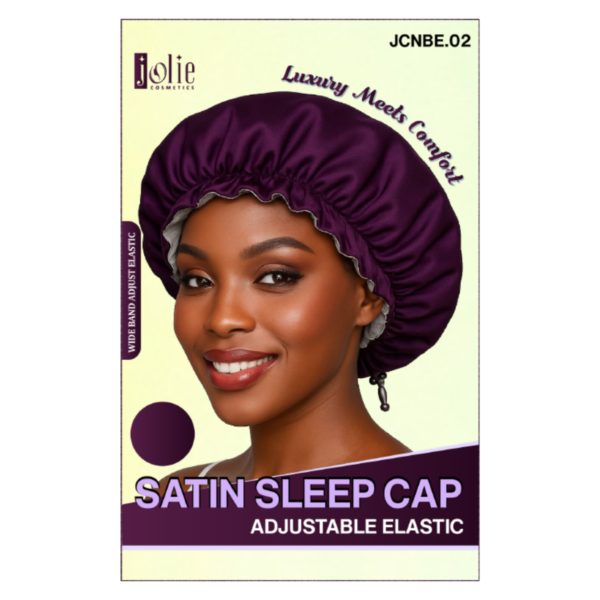 Jolie - Satin Sleep Cap - Purple
