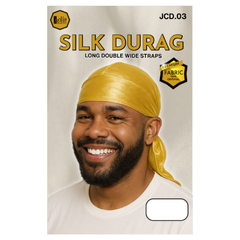 Jolie - Silk Durag Long Double Wide Straps - Yellow