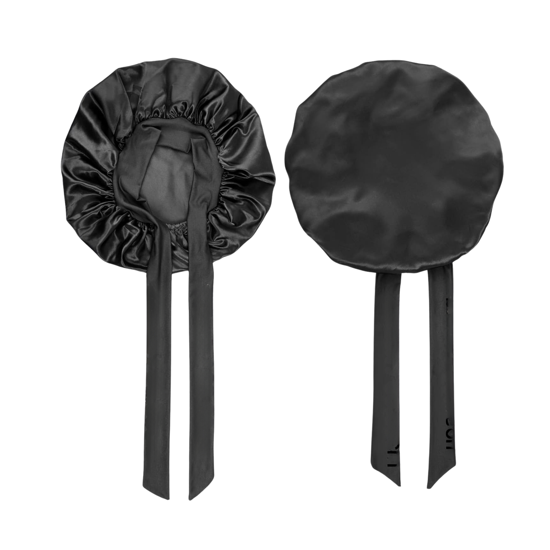 Jolie - Tie Band Silky Satin Bonnet - Black
