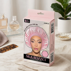 Jolie - Silk Bonnet Large Sleep Cap - Light Pink