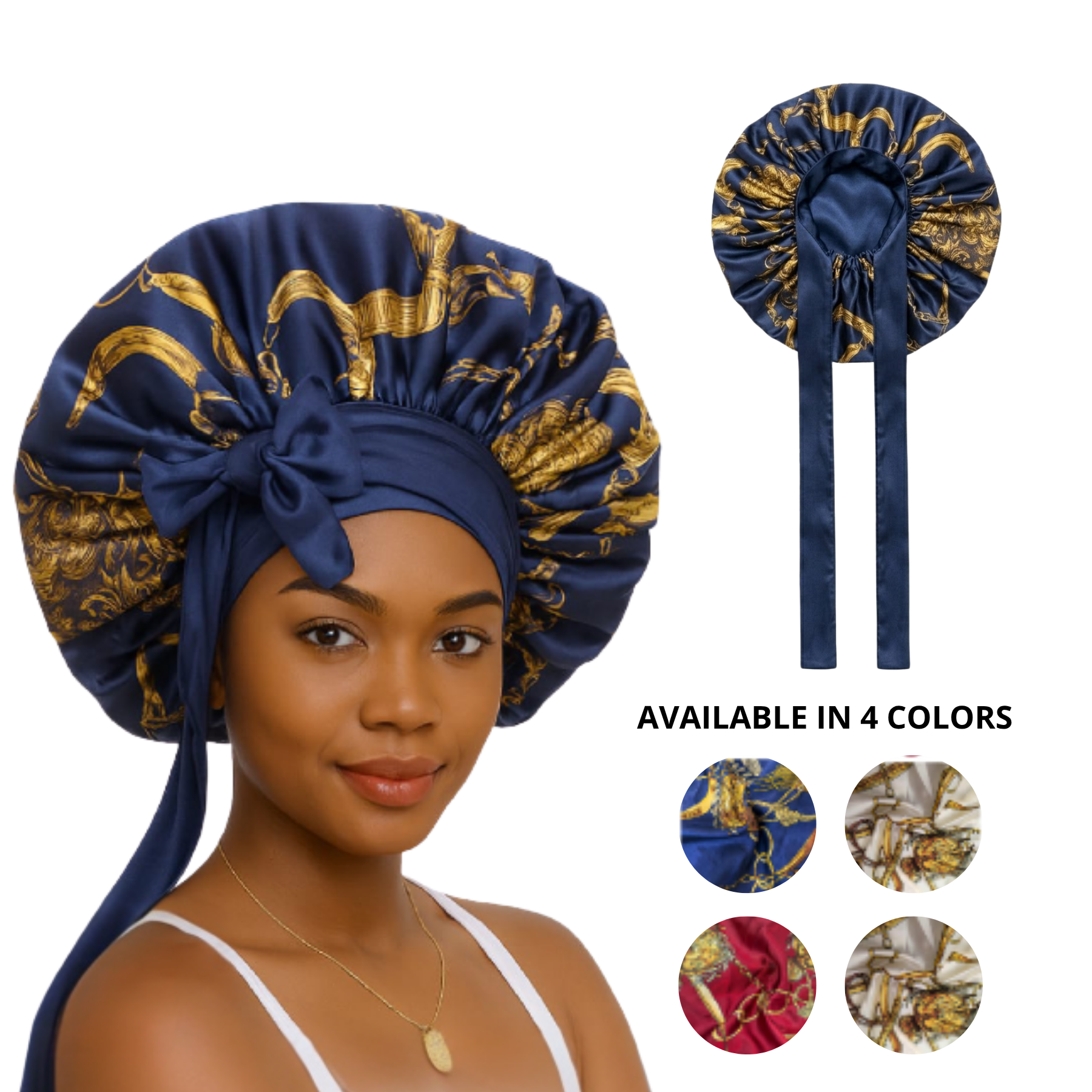 Jolie - Tie Band Silky Satin Bonnet - Pattern