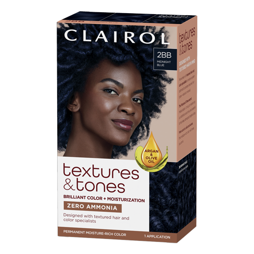 Clairol Textures & Tones Permanent Creme Hair Color 2BB Midnight Blue