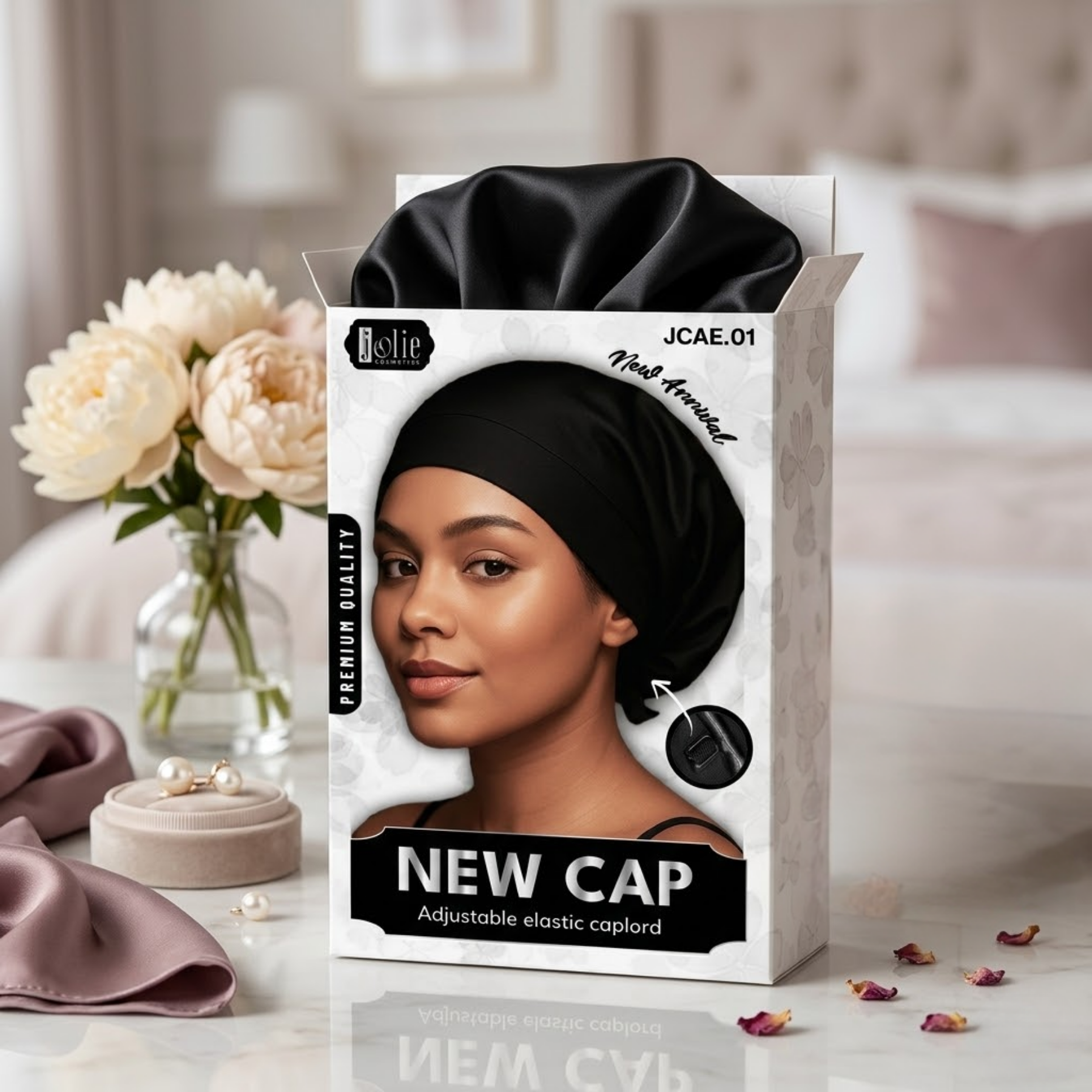 Jolie - Adjustable Elastic Caplord - Black