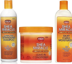 African Pride - Shea Miracle TRIO SET shampoo 355 ml & leave in conditioner - 425g | Silky Curls Moisturizer 355ml