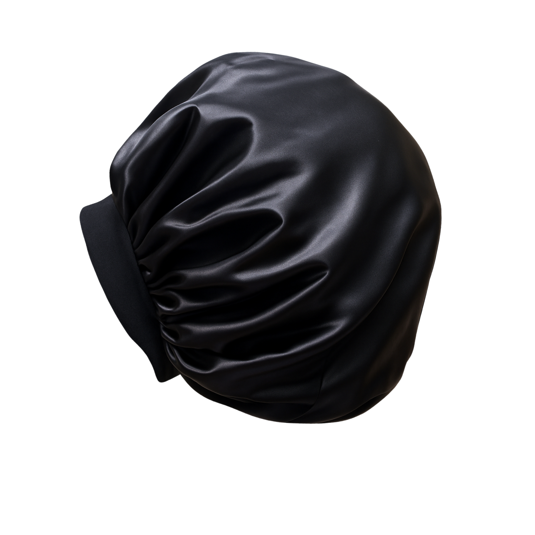 Jolie - Silk Bonnet Large Sleep Cap - Black