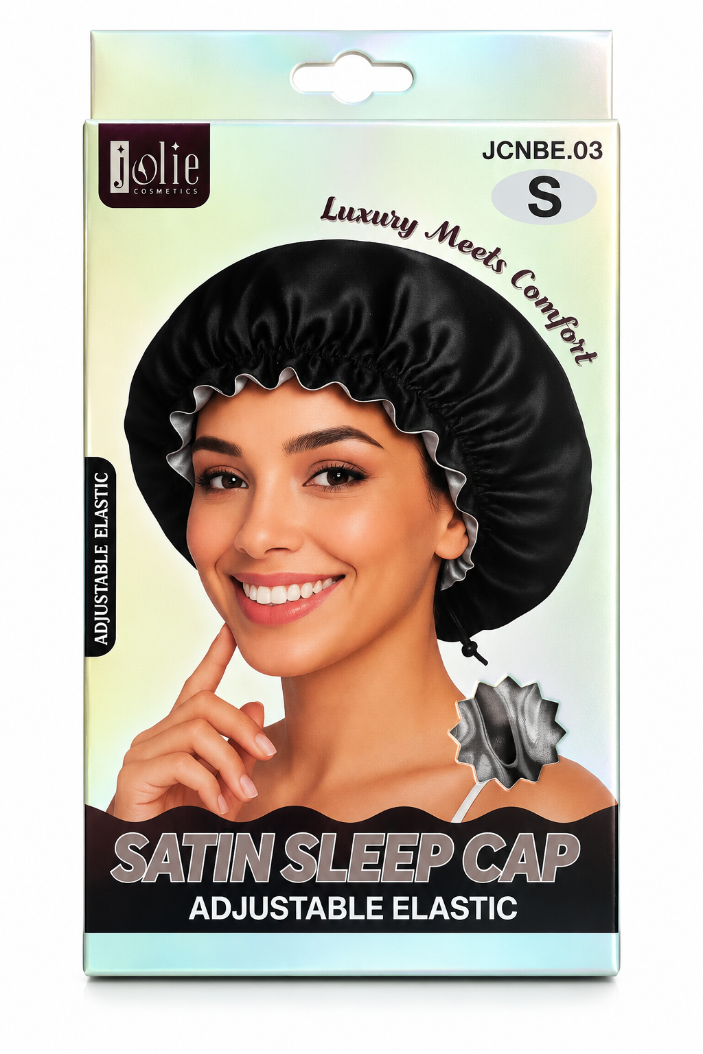 Satin sleep cap adjustable elastic