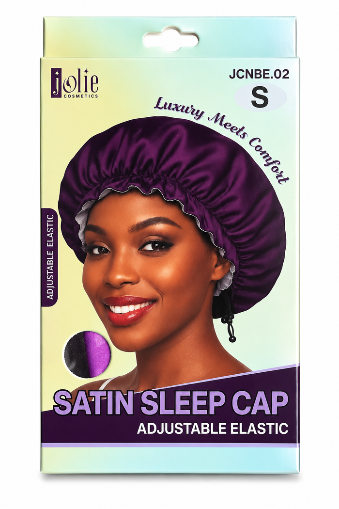 Satin sleep cap adjustable elastic