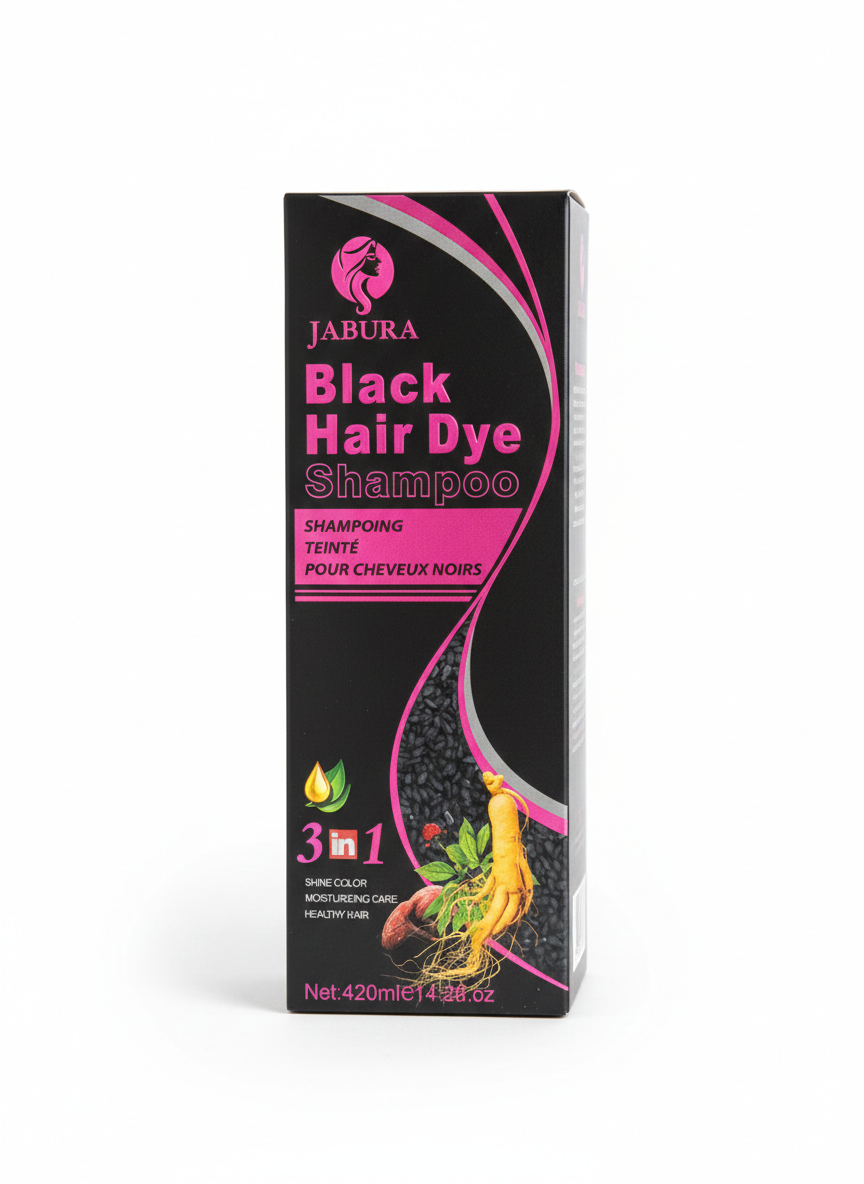 Jabura - Ginseng Hair Dye Shampoo - Black Hair 420ml