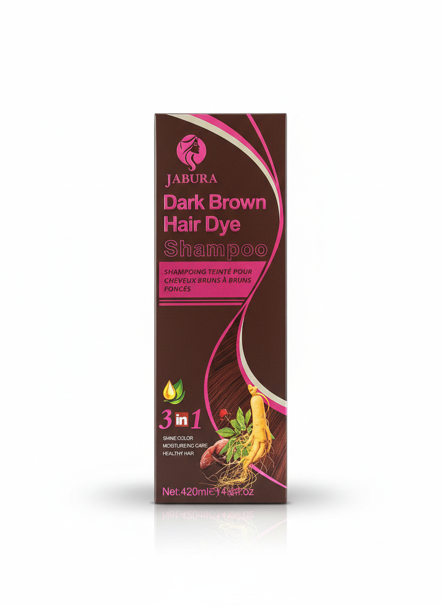 Jabura - Ginseng Hair Dye Shampoo - Dark Brown Hair 420ml