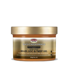 African Pride Black Castor Miracle Braid, Loc & Twist Gel 227g