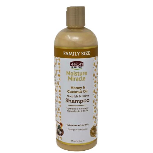 African Pride Moisture Miracle Honey & Coconut Oil Shampoo Family Size 473ml