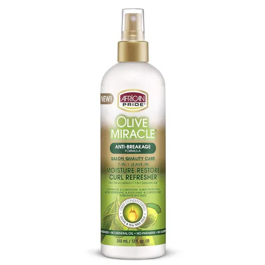 African Pride Olive Miracle 7-In-1 Moisture Restore Curl Refresher 12oz