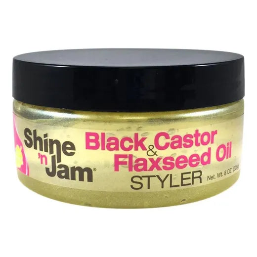 Ampro Shine 'n Jam Black Castor & Flaxseed Oil Styler 226g