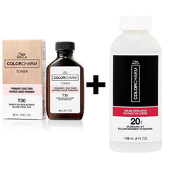 Wella Colorcharm Permanent Liquid Toner T30 Sheer Golden Blonde 42ml + 20 Volume Developer 118ml Duo
